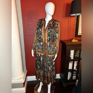Rubyyaya- Floral Bohemian Midi Dress. Size M